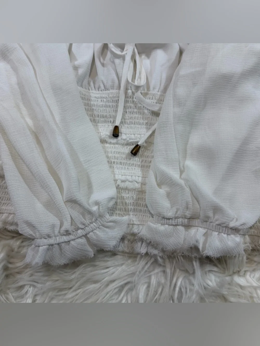 Free People Lolita Blouse in White, Women’s Small